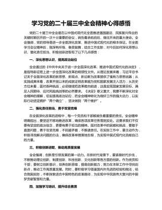 学习党的二十届三中全会精神心得感悟149343