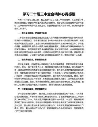 学习二十届三中全会精神心得感悟150385