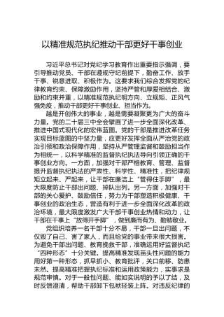 以精准规范执纪推动干部更好干事创业