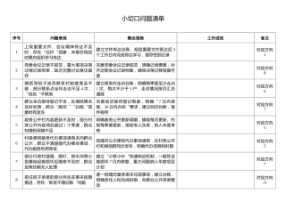 小切口问题清单