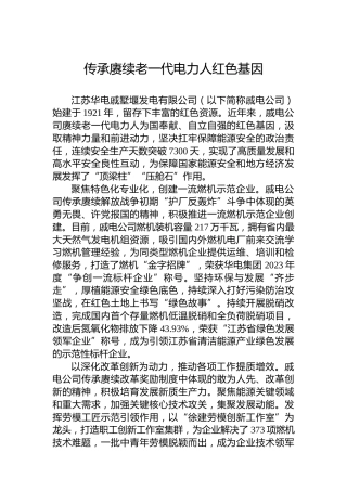 传承赓续老一代电力人红色基因