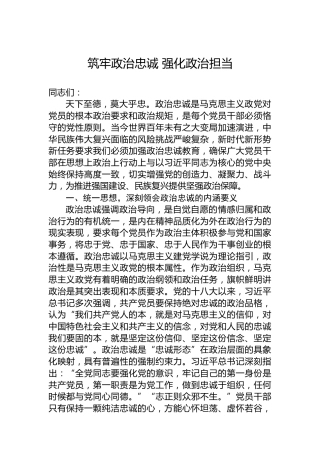 筑牢政治忠诚强化政治担当