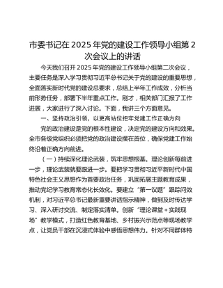 市委书记在2025年党的建设工作领导小组第2次会议上的讲话_1