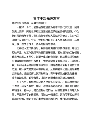青年干部先进发言