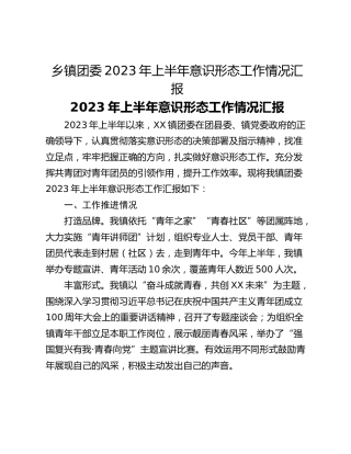 乡镇团委2023年上半年意识形态工作情况汇报_1