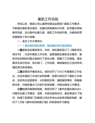 案防工作总结