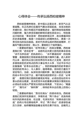 心得体会——传承弘扬西柏坡精神