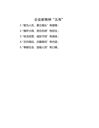 企业家精神“五有”