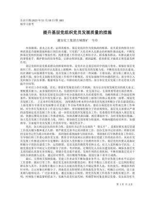 潞安化工集团古城煤矿牛玲：提升基层党组织党员发展质量的措施