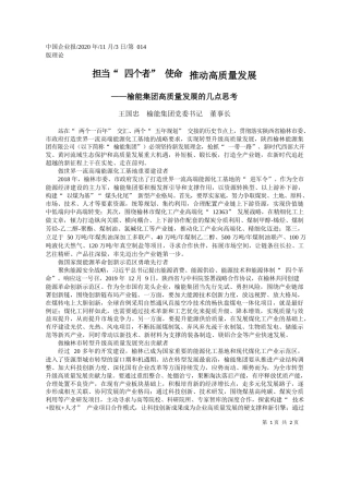 2020.11.03王国忠榆能集团党委书记董事长：担当四个者使命推动高质量发展
