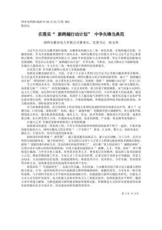 2020.10.15国网安徽省电力有限公司董事长、党委书记陈安伟：在落实新跨越行动计划中争先锋当典范