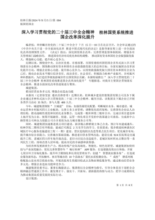 深入学习贯彻党的二十届三中...资系统推进国企改革深化提升