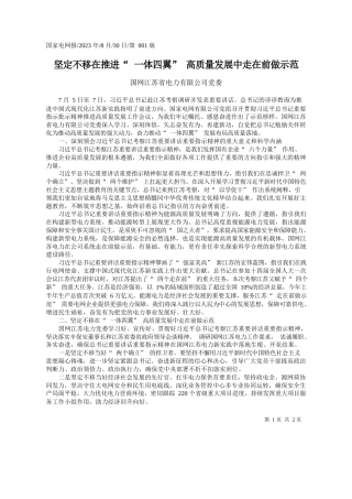国网江苏省电力有限公司党委：坚定不移在推进一体四翼高质量发展中走在前做示范