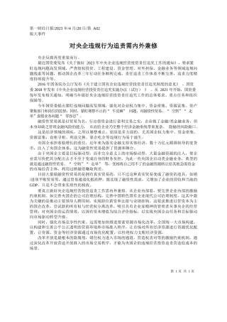 ：对央企违规行为追责需内外兼修