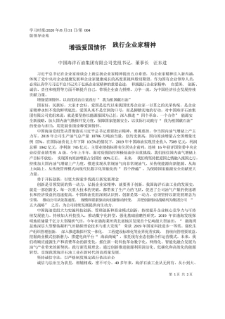 2020.08.31中国海洋石油集团有限公司党组书记、董事长汪东进：增强爱国情怀践行企业家精神