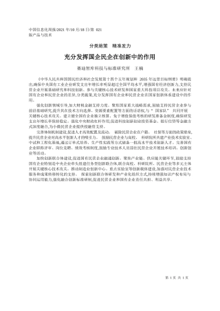 赛迪智库科技与标准研究所王楠：充分发挥国企民企在创新中的作用