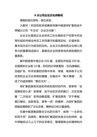 分公司企业文化讲解词