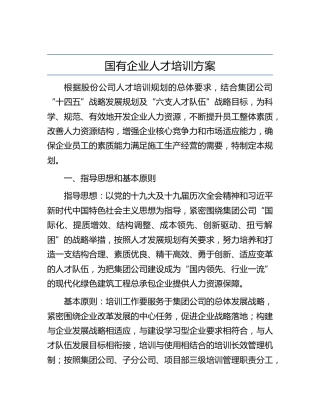 有企业人才培训方案