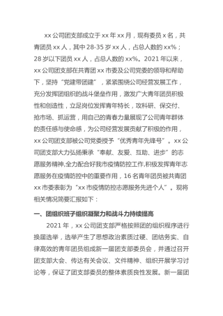 五四红旗团组织评选申报材料：某企业团支部五四红旗团组织评选申报材料1