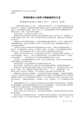 国网能源研究院有限公司董事长（院长）、党委书记张运洲：准确把握电力保供与降碳减排的关系
