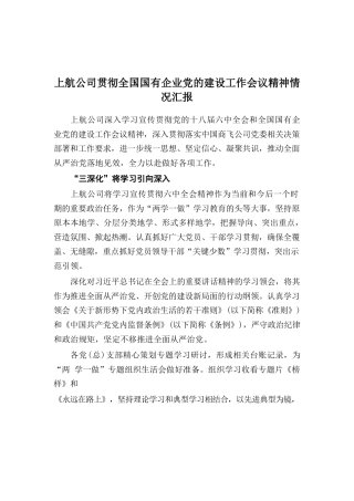 68-上航公司贯彻全国国有企业党的建设工作会议精神情况汇报