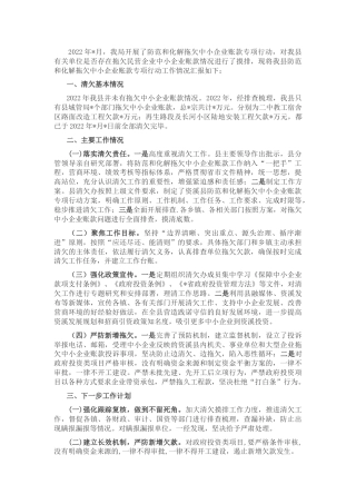 县防范和化解拖欠中小企业账款专项行动工作情况汇报