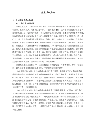 企业改制方案