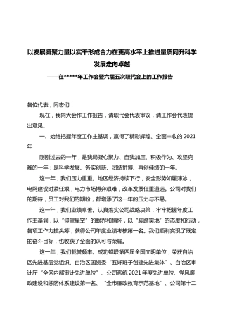 企业年度工作报告