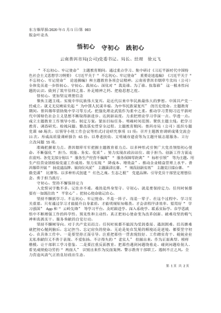 2020.01.1云南普洱市局(公司)烟草局长徐元飞：悟初心__守初心__践初心