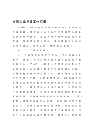 20200919：全县企业党建工作汇报