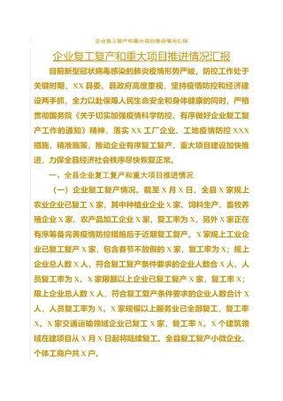 20200302：企业复工复产和重大项目推进情况汇报