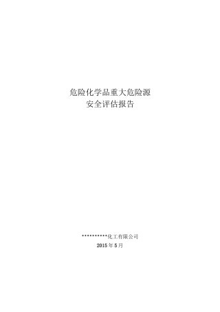 危险化学品企业重大危险源安全评估报告