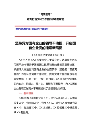 XX国有企业2021年党建工作汇报(1)