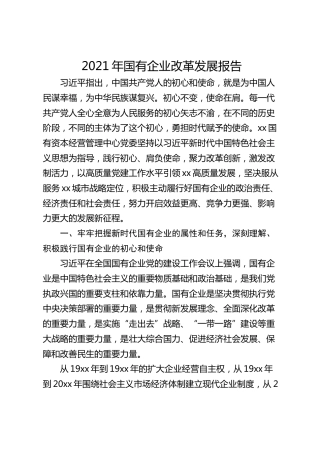 2021年国有企业改革发展报告