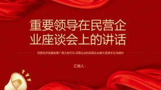 在民营企业座谈会的讲话PPT