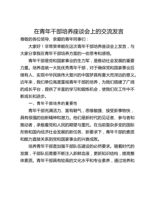 在青年干部培养座谈会上的交流发言_1