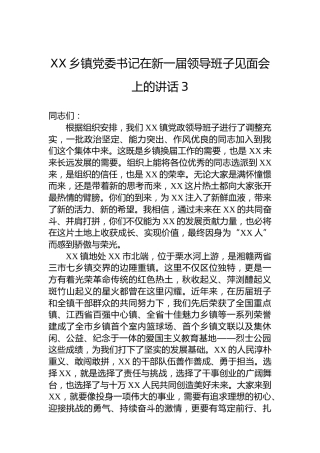 XX乡镇党委书记在新一届领导班子见面会上的讲话-3
