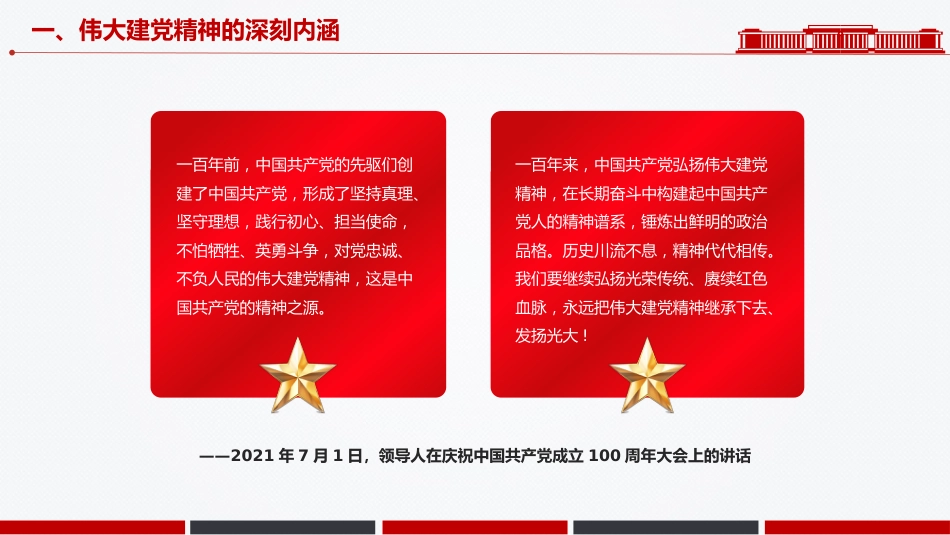 七一党课PPT：2025建党104周年PPT红色大气重温建党精神谱写时代新篇_第5页