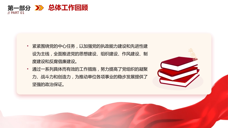 简洁大气党委（党组）上半年党建工作总结PPT模板_第3页