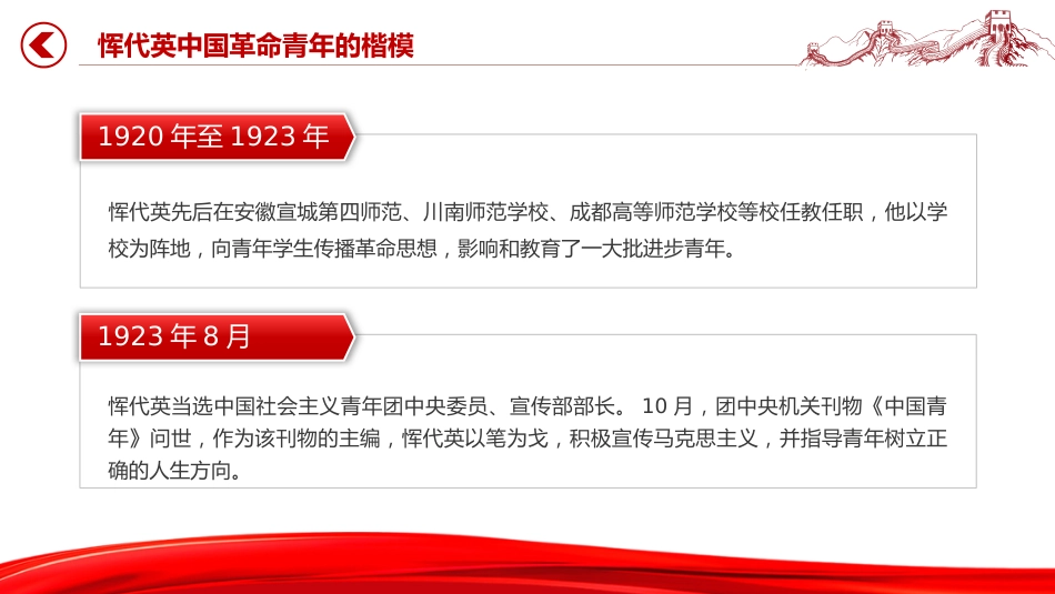 恽代英中国青年的楷模PPT党史中的青年榜样系列课件_第5页