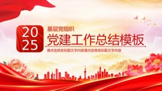 2025党政机关党建工作总结述职汇报PPT模板