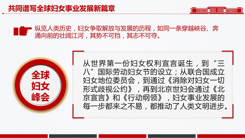 2025共同谱写全球妇女事业发展新篇章PPT全球妇女峰会课件_第3页