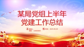讲稿+PPT课件：某局党组上半年党建工作总结PPT模板