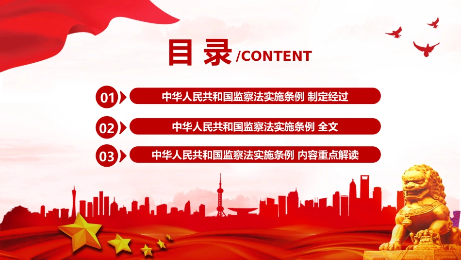 讲稿+PPT课件：2025修订版《中华人民共和国监察法实施条例》PPT红色简洁法律法规专题课件_第3页