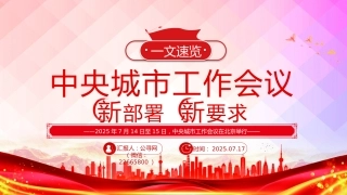 讲稿+PPT课件：中央城市工作会议新部署新要求速览