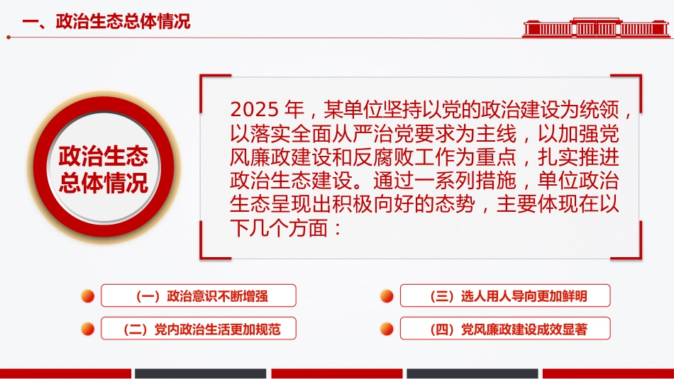 讲稿+PPT课件：单位政治生态分析报告PPT党建工作汇报模板_第5页