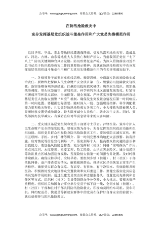 讲稿+PPT课件：在防汛抢险救灾中充分发挥基层党组织战斗堡垒作用和广大党员先锋模范作用