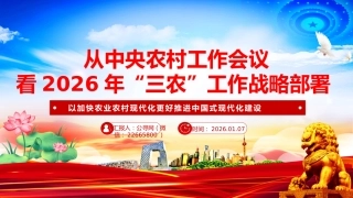 讲稿+PPT课件：从中央农村工作会议看2026年“三农”工作战略部署