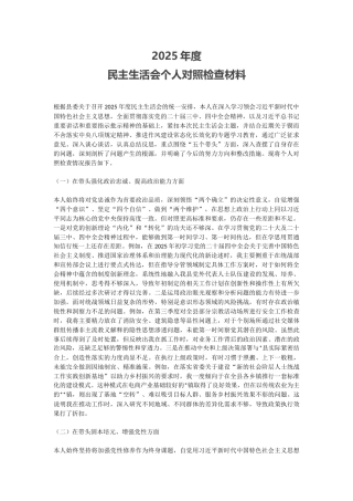 讲稿+PPT课件：2025年度民主生活会个人对照检查材料 (2)