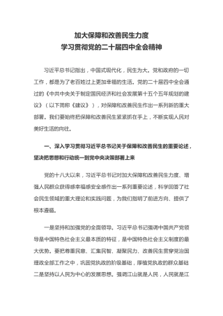 学习贯彻党的二十届四中全会精神课件讲稿+PPT课件：加大保障和改善民生力度